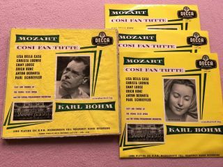 Della Casa & BÖhm Cosi Fan Tutte Orig Decca Lxt 5107/9 Uk - 1955 3 - Lps Ex,