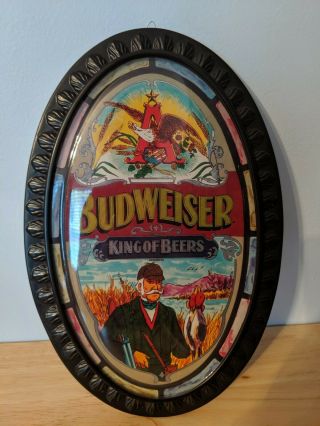 Rare Vintage Budweiser King Of Beers Advertising Sign W/ Duck Hunter Scene Wow