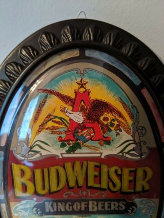 RARE VINTAGE BUDWEISER KING OF BEERS ADVERTISING SIGN W/ Duck Hunter Scene WOW 3