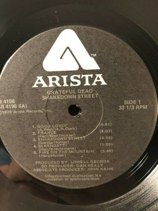 1978 Grateful Dead Shakedown Street LP Record Album Vinyl Arista AB 4198 VG,  /VG, 2