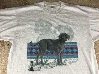 Vintage Labrador Retriever Shirt Dog Black Lab 2xl Cotton Grove Hunting Duck