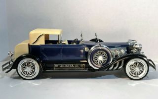 Vintage Jim Beam Decanter Dark Blue 1934 Duesenberg Model " J "