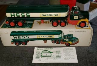 Vintage 1977 Hess Fuel Oils Truck Toy Tanker W/ Box & Instructions Rare