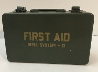 Vintage Bell System - D First Aid Kit No Contents Antique Metal