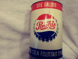Vintage Single Dot Pepsi Cola Fountain Syrup 1 Gal Tin Can Rare