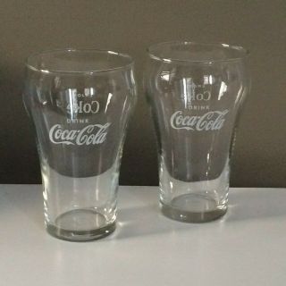 Enjoy Coke,  Drink Coca - Cola - Small 5 " Tall Vintage Bell Shaped Glass,  Set Of 2