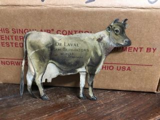 Tin Postcard De Laval Cream Separators Cow Around 1930 Tin Sign