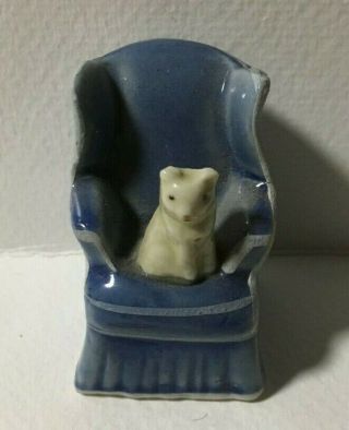 Retired Hagen Renaker Baby Persian Kitten In Chair Vintage Very Rare