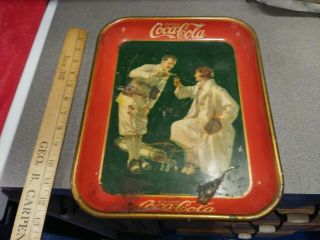 Vintage Coca Cola Tray 1926 Rare Golf Golfers Authentic Coke