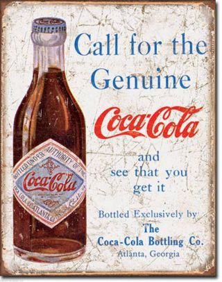 Large Coca Cola Sign Coke Bottle Vintage Retro Metal Tin Sign Plaque 1918