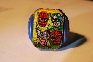 1966 Marvel Heroes Club Flicker Ring Spider - Man Thor Captain America Thing