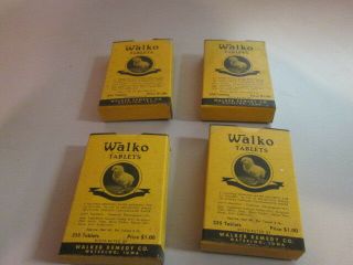 4 Boxes Of Walko Tablets For Baby Chicks Poultry.  Old Stock,  Waterloo,  Iowa