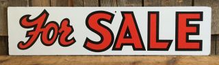 Vintage 60s/70s 2 Sided Painted Composition Real Estate ‘for Sale’ Sign 24”