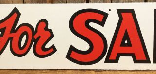 Vintage 60s/70s 2 Sided Painted Composition Real Estate ‘For Sale’ Sign 24” 3