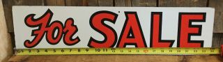 Vintage 60s/70s 2 Sided Painted Composition Real Estate ‘For Sale’ Sign 24” 6