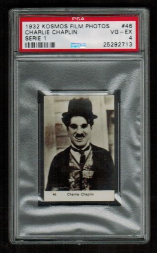 Psa 4 Charlie Chaplin 1932 Kosmos Cigarette Tobacco Card 46