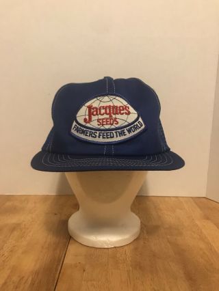 Vintage 70s Jacques Seeds Snapback Mesh Truckers Hat Cap Patch Swingster