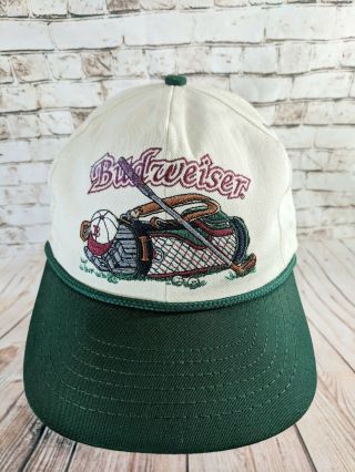Vintage Budweiser Beer Golf Club Bag Snapback Hat Cap Advertising Usa Masters