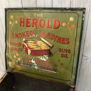 Antique Tin Herold Smoked Sardines Book Shape