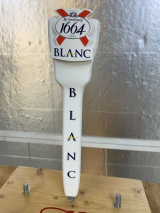 Kronenbourg 1664 Blanc Beer Tap Handle two sided 11” Tall 2
