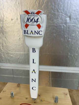 Kronenbourg 1664 Blanc Beer Tap Handle two sided 11” Tall 4