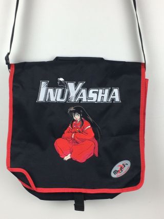 Vintage Inuyasha Myth Black Messenger Bag Anime Satchel Black Red Crossbody