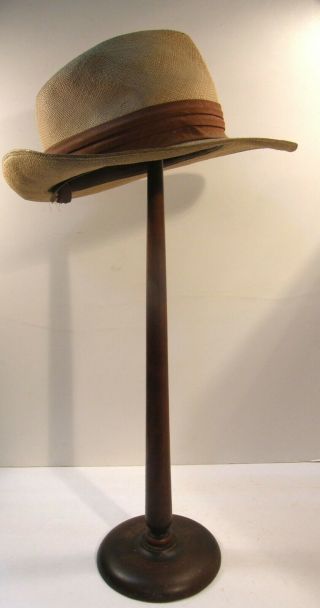 ANTIQUE VINTAGE 2FT TALL TURNED WOOD HAT STAND HATSTAND STORE DISPLAY MILLINER 2