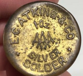 E.  C.  Atkins Silver Solder Tin With Almost A Full Troy Oz Of Silver Solder Inside