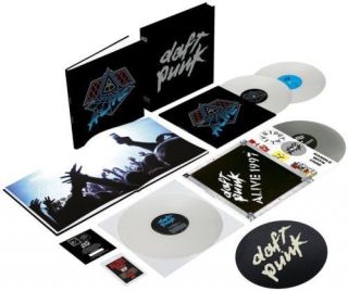 Daft Punk Alive 1997,  Alive 2007 Box Set (4 Lp Color Vinyl & Coffee Table Book)