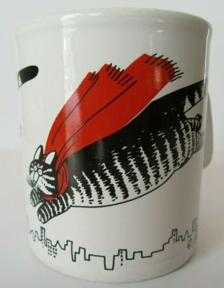 Kiln Craft B.  Kilban Cat Flying Red Scarf Cape 1979 Mug