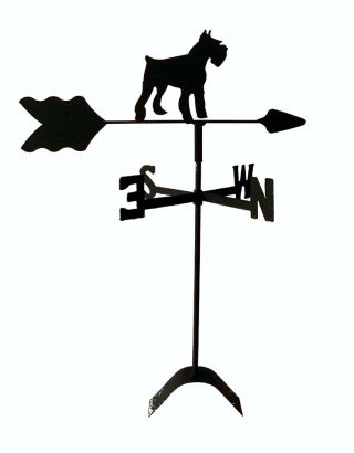 Schnauzer Weathervane Black Wrought Iron Look Roof Mount Made In Usa Tls1035rm