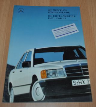 Mercedes Benz W201 190 D Brochure Prospekt 0887