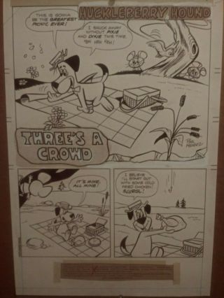 Art Hanna Barbera 4 Pages Huckleberry Hound Great