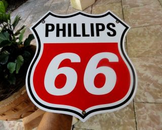 Phillips 66 11” Shield Porcelain Sign