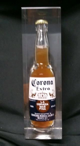 Corona Extra Beer Bottle Encased In Clear Acrylic Or Lucite