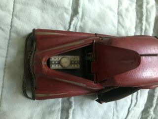 1930 ' s/40 ' s MADE IN FRANCE key - wind red metal toy car 5 1/2 inches long 4