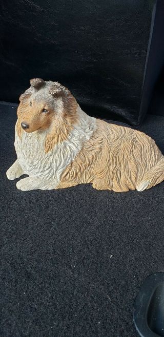 1987 Sandicast Sable Color Sheltie Shetland Sheepdog Figurine.  Artist Signed.