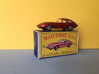 Matchbox Lesney Moko No.  32 " E " Type Jaguar W/box