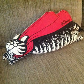 Vintage Flying Kliban Cat Pillow