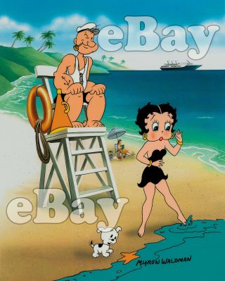 Rare Popeye & Betty Boop Cartoon Color Photo Fleischer Studios