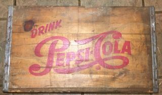 Vintage & Rare 1959 Pepsi Cola Wooden Case Crate