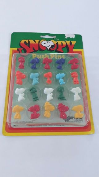 Vtg Antique 1958 Snoopy Push Pins Butterfly 20 Total Charles Schulz Nib