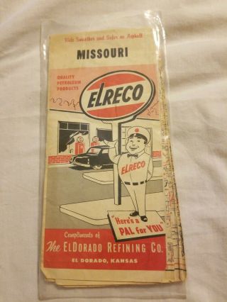 Vintage Elreco Oil Company el Dorado Kansas road map Missouri 2