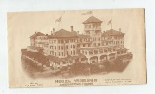 Extreme Advertising Cover: 1883 Hotel Windsor Jacksonville,  Fla.