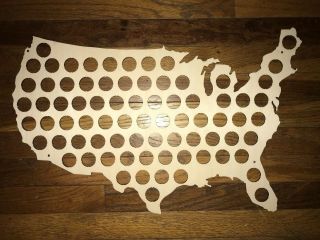 Usa Beer Bottle Cap Map - 24 " X 17 " - Hanging Wooden Man Cave Sign Pre - Owned