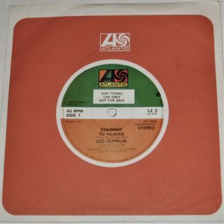 Led Zeppelin Stairway To Heaven Whole Lotta Love 7 " Promo 45 Uk Atlantic Vinyl