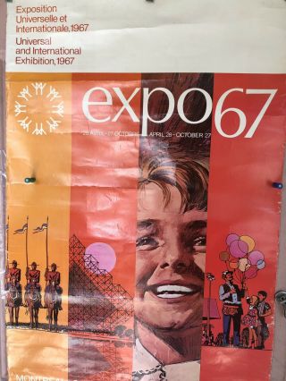 Expo 67 Montreal Poster William Wright Son Rare Vintage 1967 Canada Art