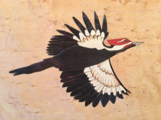 Flying pileated woodpecker plaque 2