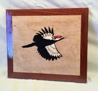Flying pileated woodpecker plaque 3