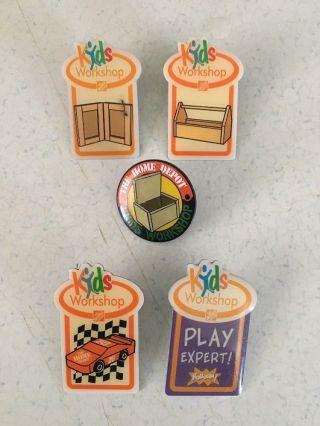 5 Home Depot Kids Workshop Lapel Hat Pins